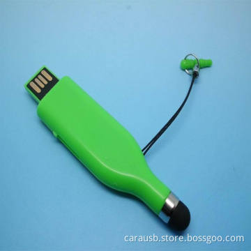 Carausb Sliding Plastic touch pen Usb disk gifts pendrive copy customer  videos Flash Drive